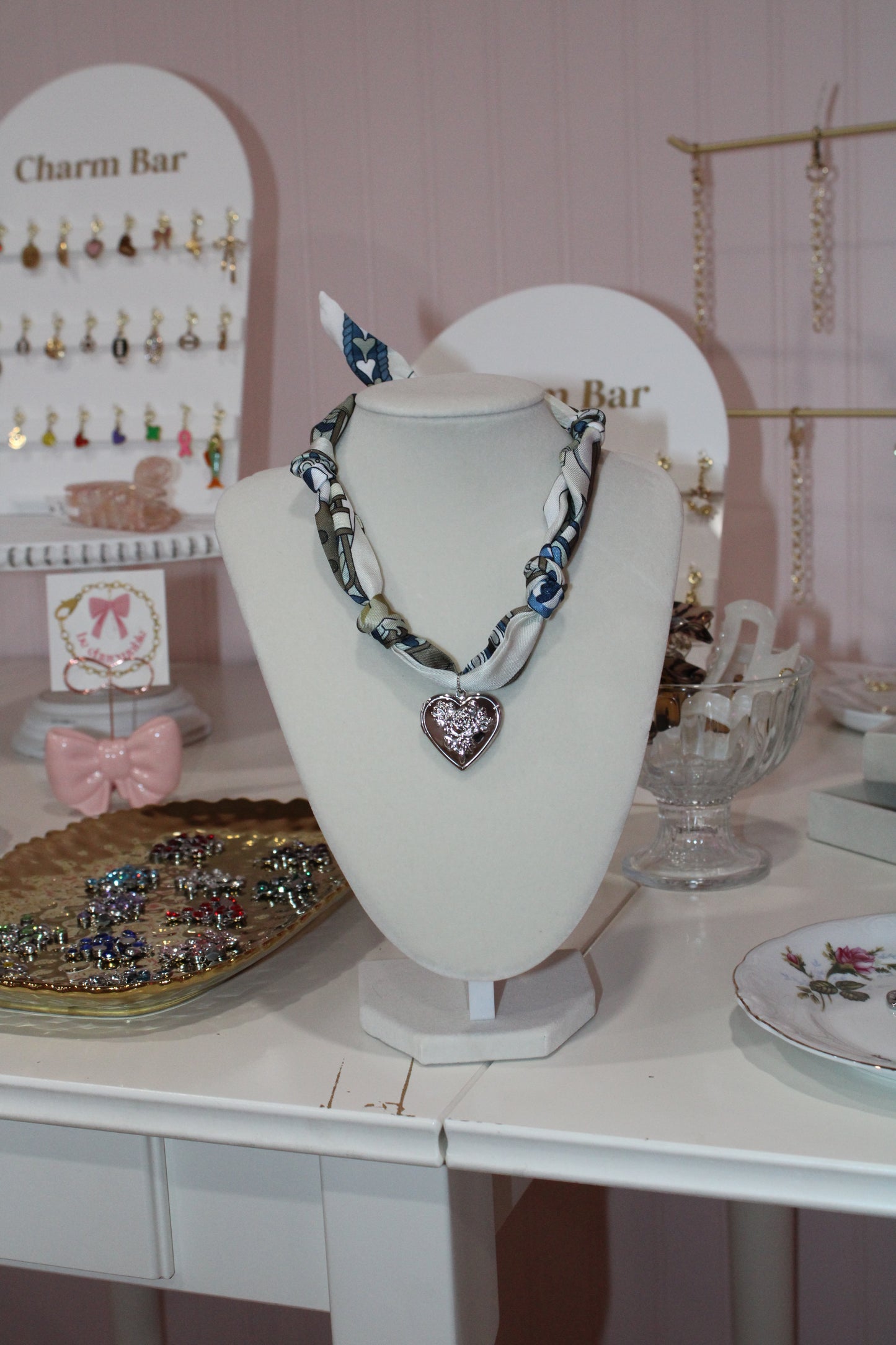 Blue Scarf & Locket