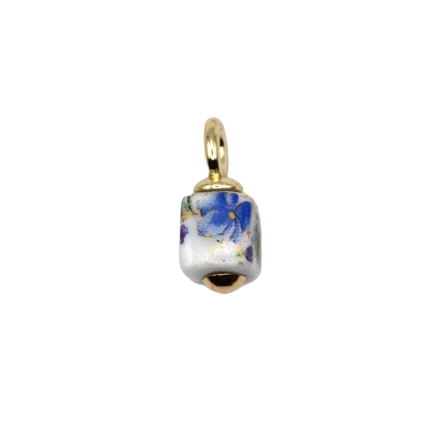 Square Ceramic Floral Charm