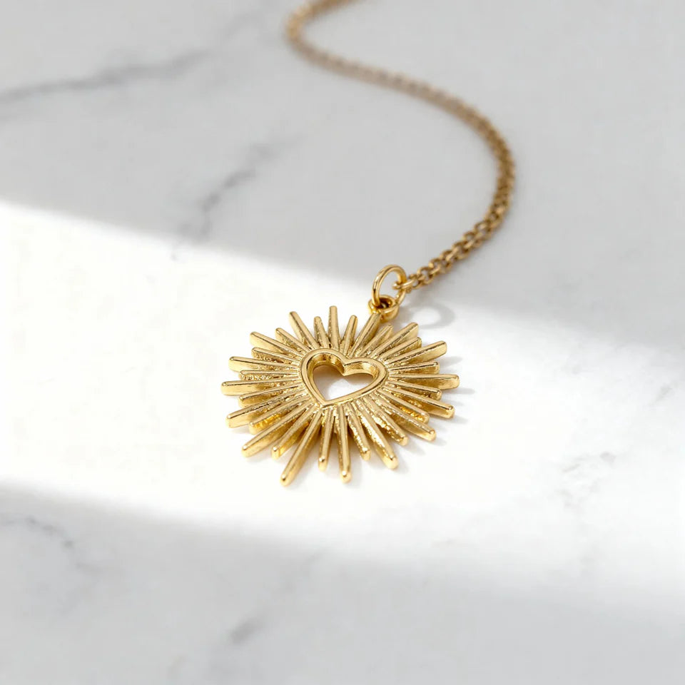 Textured Sunburst Heart