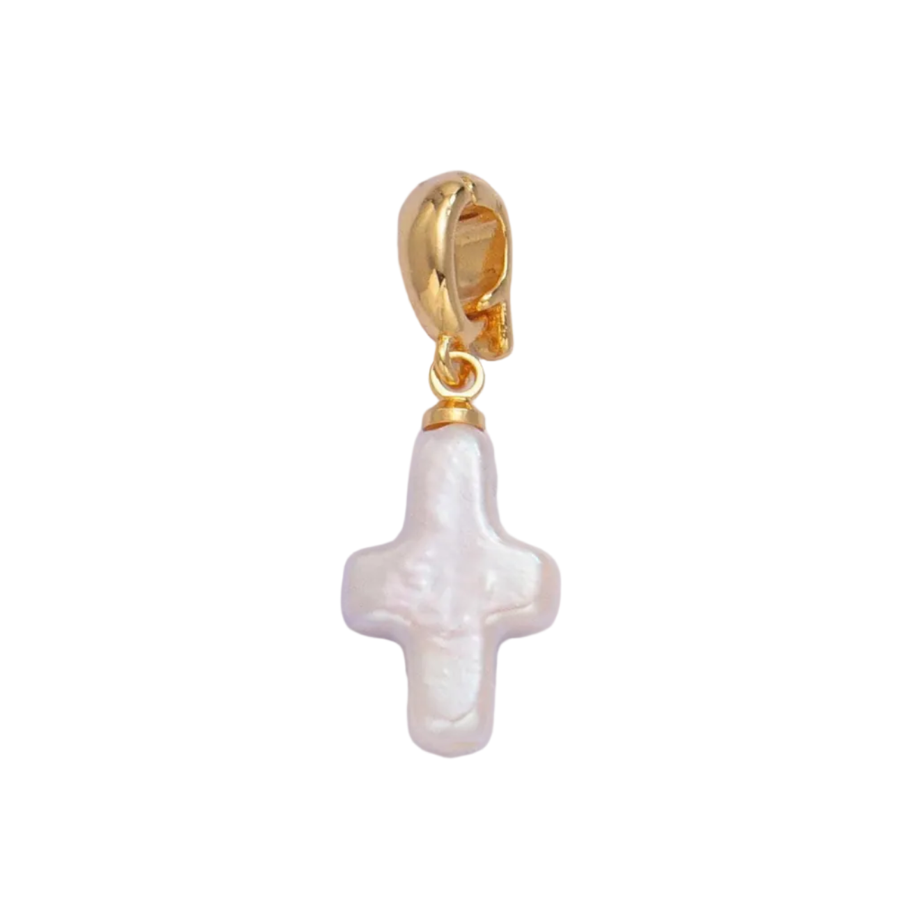 Smaller Cross Pearl Charm