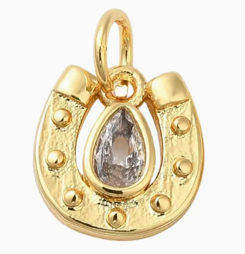 Studded Horseshoe Charm