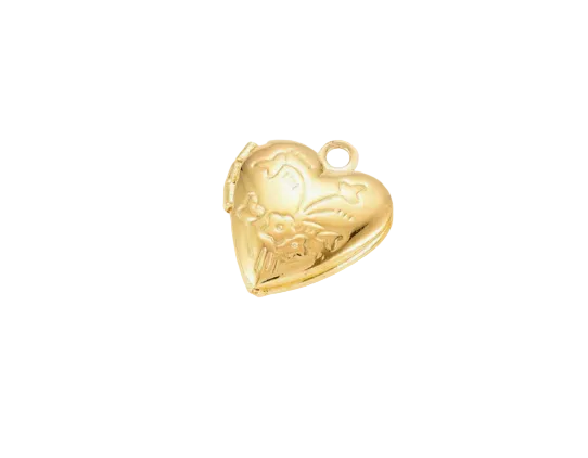 Gold vintage heart locket charm