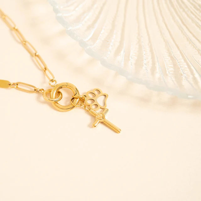 Cross with Heart Charm