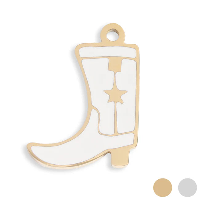 Cowboy Boot Charm - White