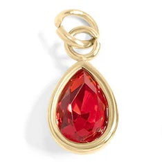 Teardrop Birthstone Charm - Gold