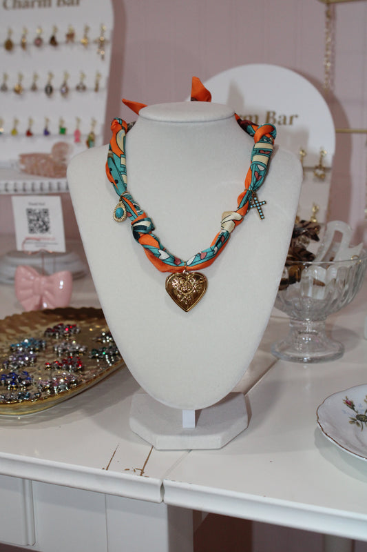 Orange Scarf & Locket