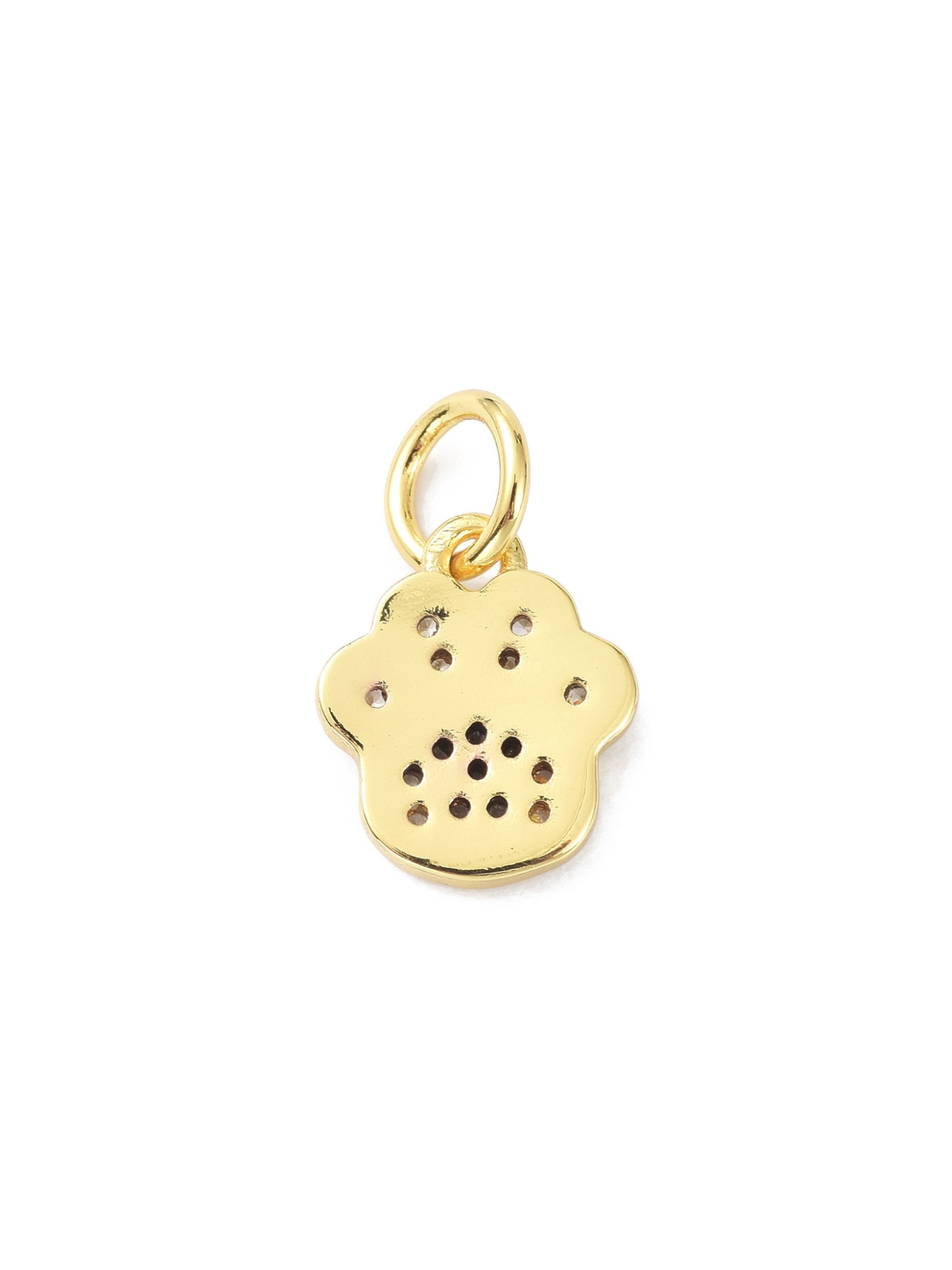 * Gold and Cubic Zirconia Paw Print Charm