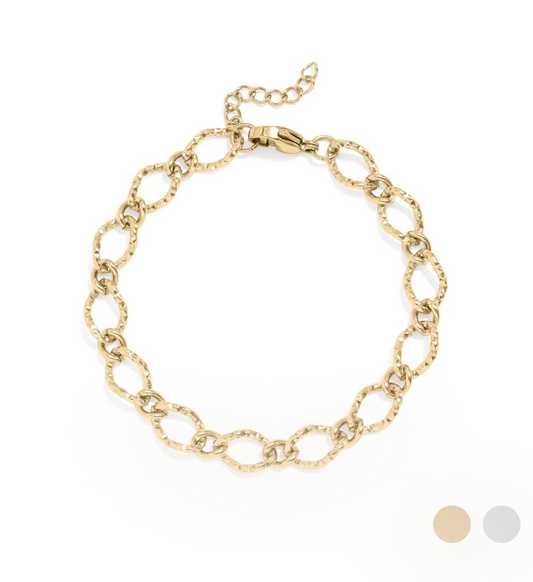 Oval Crimped Charm Bracelet