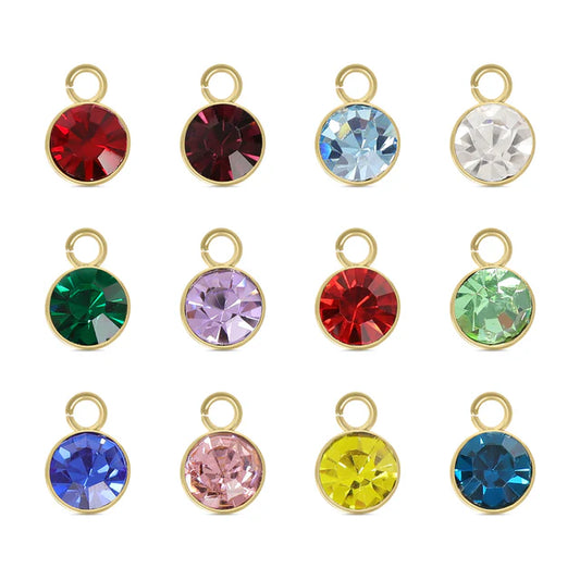Cubic Zirconia Birthstone Charm - Gold