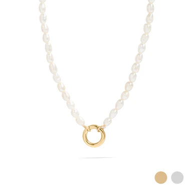 Freshwater Pearl Charm Holder Necklace