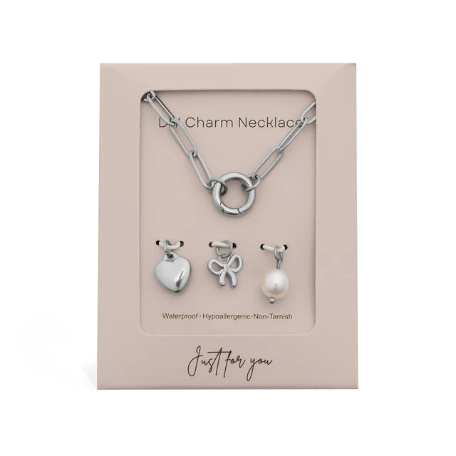 Bow Charm Holder Necklace Gift Set!