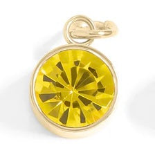 Cubic Zirconia Birthstone Charm - Gold