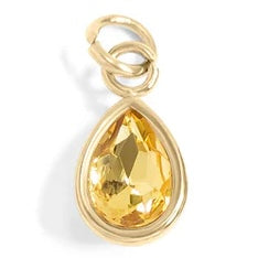 Teardrop Birthstone Charm - Gold
