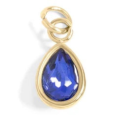 Teardrop Birthstone Charm - Gold