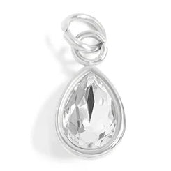 Teardrop Birthstone Charm - Stainless