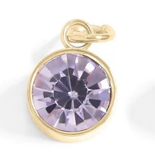 Cubic Zirconia Birthstone Charm - Gold