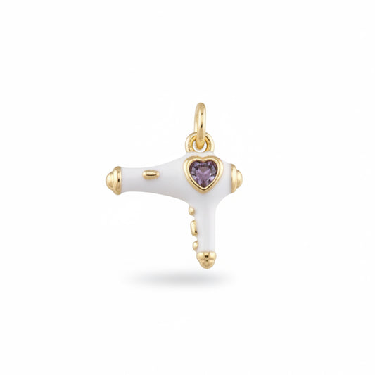 Hair Dryer Charm - White