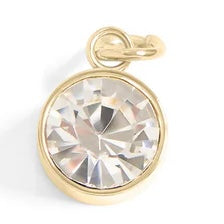 Cubic Zirconia Birthstone Charm - Gold
