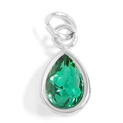 Teardrop Birthstone Charm - Stainless