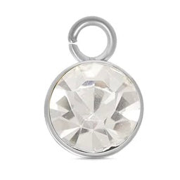 Cubic Zarconia Birthstone Charm - Stainless