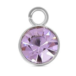 Cubic Zarconia Birthstone Charm - Stainless