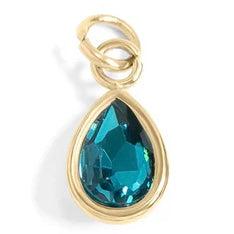 Teardrop Birthstone Charm - Gold