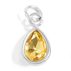 Teardrop Birthstone Charm - Stainless