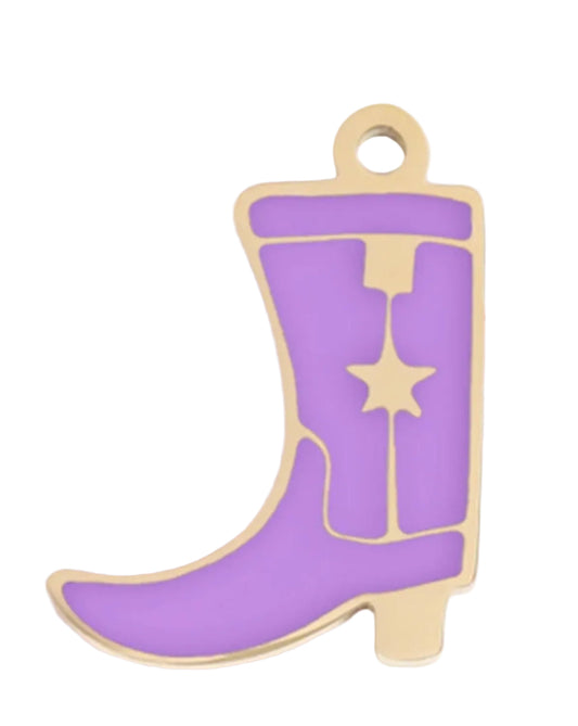 Cowboy Boot Charm - Purple