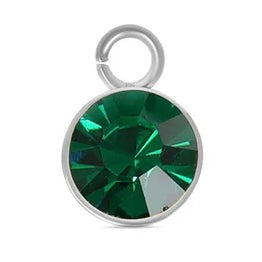 Cubic Zarconia Birthstone Charm - Stainless