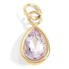 Teardrop Birthstone Charm - Gold