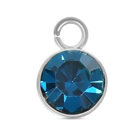 Cubic Zarconia Birthstone Charm - Stainless