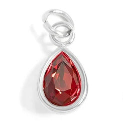 Teardrop Birthstone Charm - Stainless