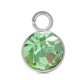 Cubic Zarconia Birthstone Charm - Stainless