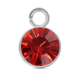 Cubic Zarconia Birthstone Charm - Stainless