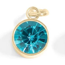 Cubic Zirconia Birthstone Charm - Gold