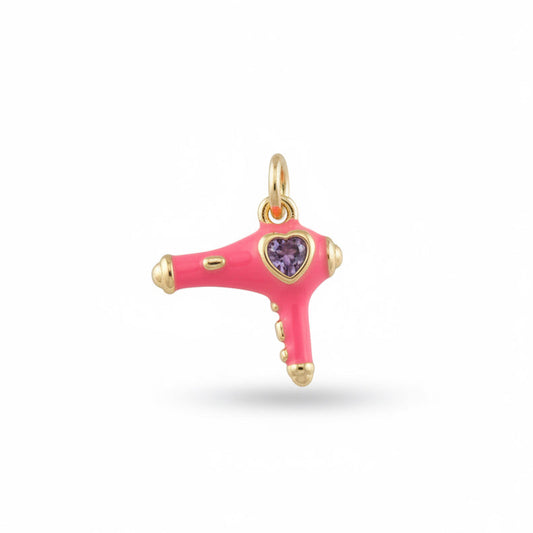 Hair Dryer Charm - Pink