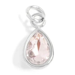 Teardrop Birthstone Charm - Stainless