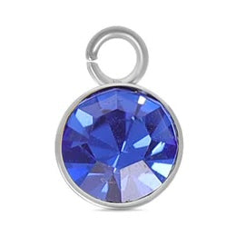 Cubic Zarconia Birthstone Charm - Stainless