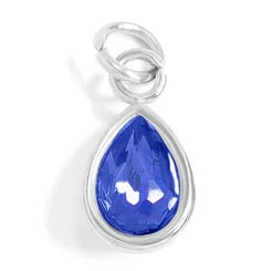 Teardrop Birthstone Charm - Stainless