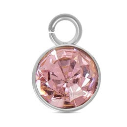 Cubic Zarconia Birthstone Charm - Stainless