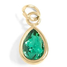 Teardrop Birthstone Charm - Gold