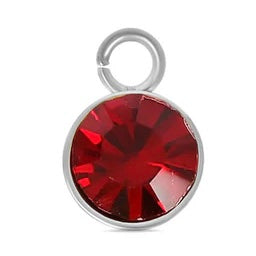 Cubic Zarconia Birthstone Charm - Stainless