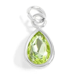 Teardrop Birthstone Charm - Stainless