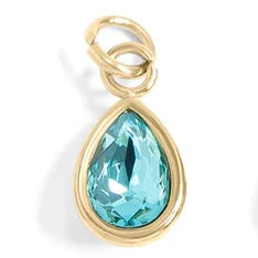 Teardrop Birthstone Charm - Gold