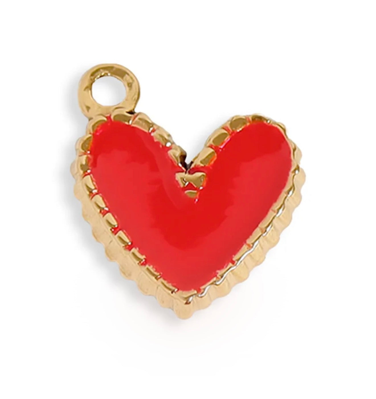 Epoxy Heart Charm - Red
