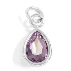 Teardrop Birthstone Charm - Stainless
