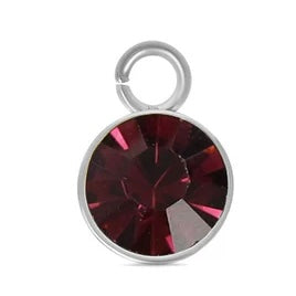 Cubic Zarconia Birthstone Charm - Stainless