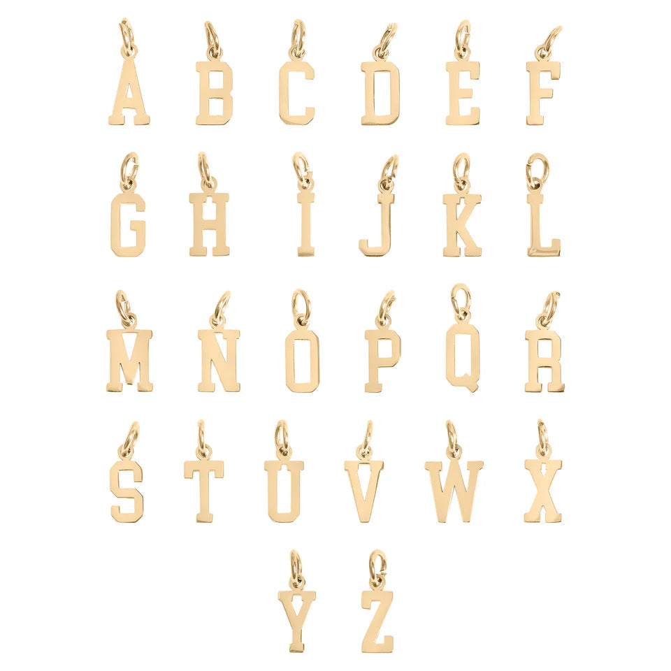 Gold PVD Coated Stainless Steel Sport Letter Pendant