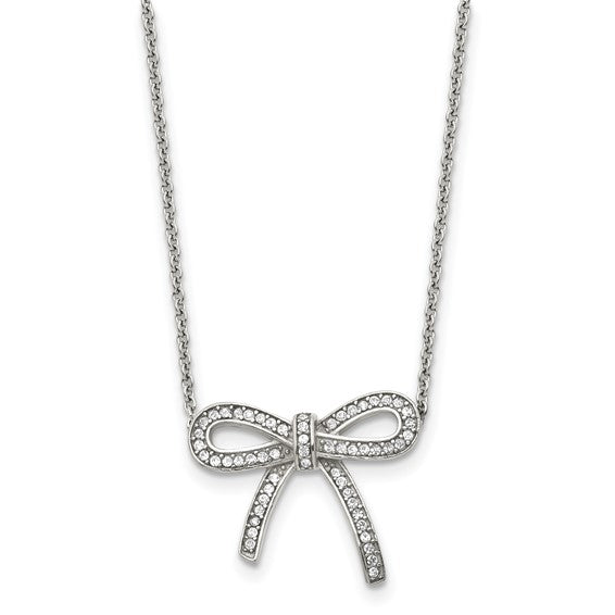 Rhinestone Bow Necklace