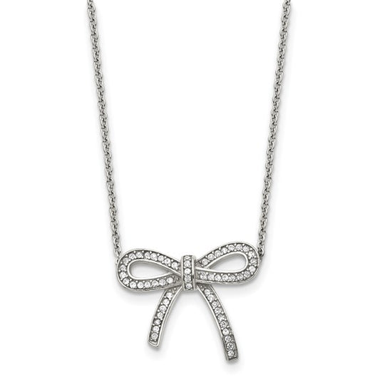 Rhinestone Bow Necklace